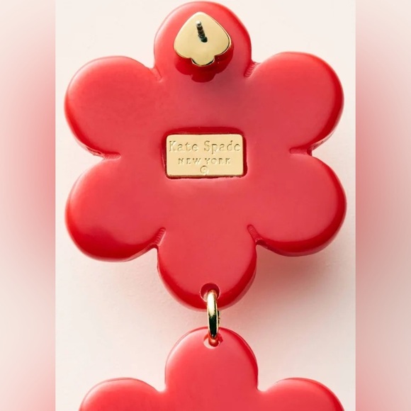 ♠️ Kate Spade Red Floral Earrings - Picture 4 of 5